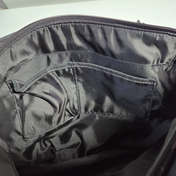 Fossil Purse Brown Black Signature Canvas Tote Shoulder Bag Boho Preppy Travel - Picture 11 of 13